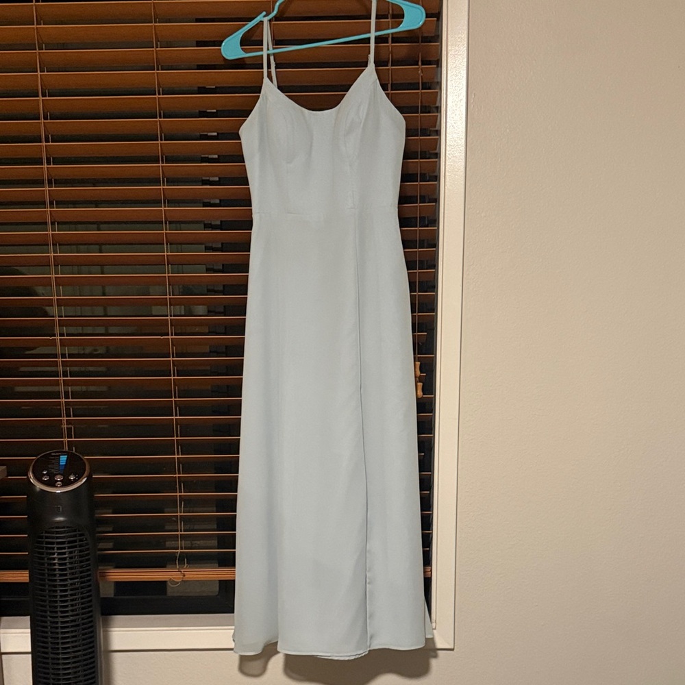 Azazie Light Blue Midi Dress